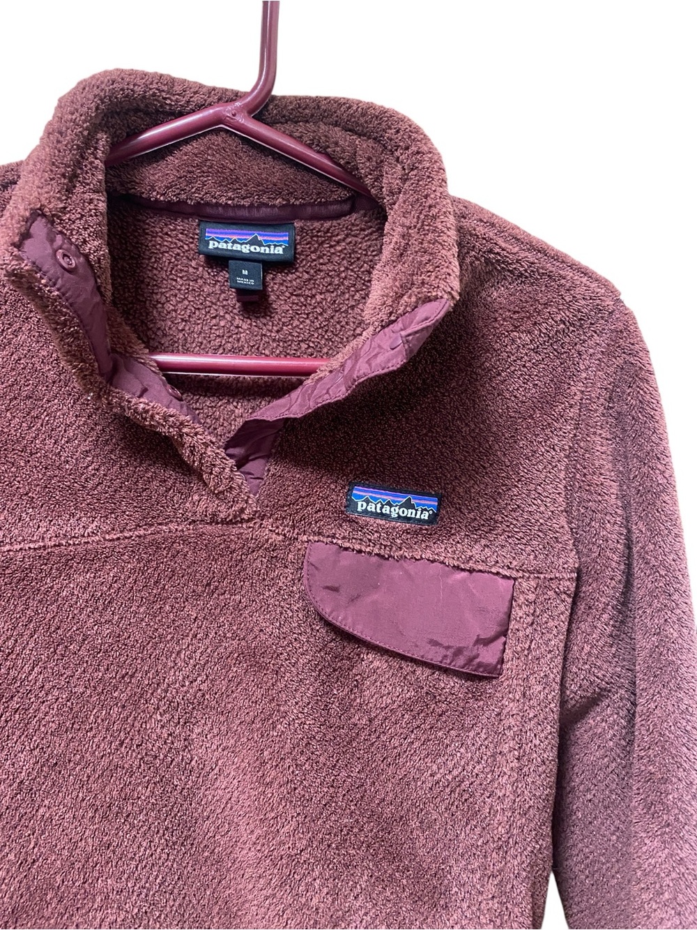 Patagonia Women's Maroon Quarter-Zip Fleece Pullover